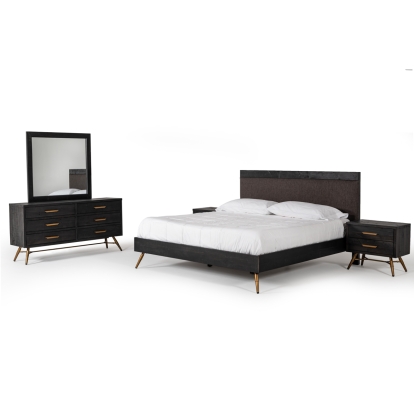 LA Furniture Tabitha Modern Dark Brown Recycled Pine Mirror VGWH180490301 Contemporary Style by Vig Furnitrue Number 75017 Catch Home Goods