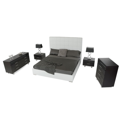 LA Furniture California King Francis Modern White Leather Bed VGJYFRANCIS-CK Contemporary Style by Vig Furnitrue Number 15884 Catch Home Goods