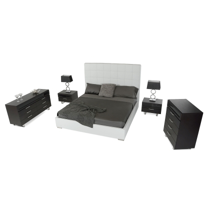 LA Furniture California King Francis Modern White Leather Bed VGJYFRANCIS-CK Contemporary Style by Vig Furnitrue Number 15884 Catch Home Goods