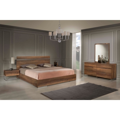 LA Furniture Eastern King Lorenzo Italian Modern Walnut Bedroom Set VGACLORENZO-SET-EK Contemporary Style by Vig Furnitrue Number 74331 Catch Home Goods