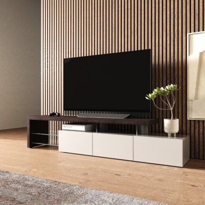 LA Furniture Loreta Modern Smoked Oak TV Stand VGHB-377F-SOAK Contemporary Style by Vig Furnitrue Number 79548 Catch Home Goods