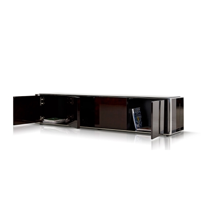 LA Furniture Noble Modern Ebony Lacquer Tv Entertainment Center VGHB131F Contemporary Style by Vig Furnitrue Number 13154 Catch Home Goods