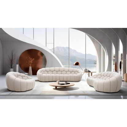 LA Furniture Yolonda Modern Curved Beige Fabric Sofa Set VGEV2126C-SET-C-01 Contemporary Style by Vig Furnitrue Number 81303 Catch Home Goods