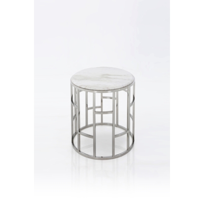 LA Furniture Silvan Modern Marble & Stainless Steel End Table VGHB228B-MBL Contemporary Style by Vig Furnitrue Number 74881 Catch Home Goods