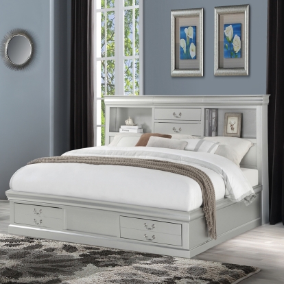 Acme Louis Philippe III Queen Bed with Storage Model 24920Q