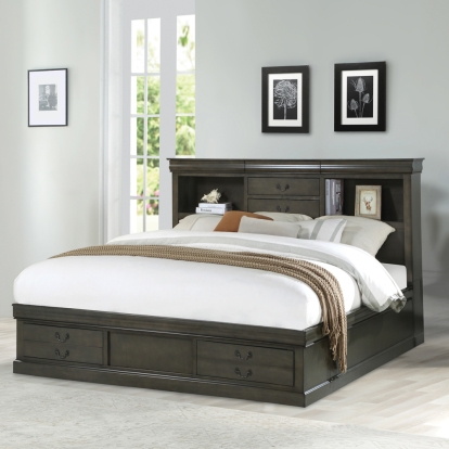 Acme Louis Philippe III Queen Bed with Storage Model 24930Q