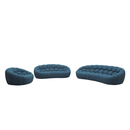 LA Furniture Yolonda Modern Curved Dark Teal Fabric Sofa Set VGEV2126C-SET-C-15 Contemporary Style by Vig Furnitrue Number 80360 Catch Home Goods