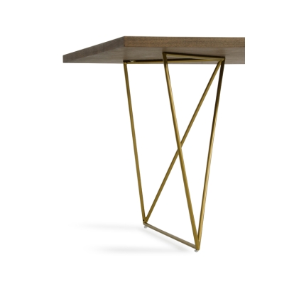 LA Furniture Marcia Mid-Century Tobacco & Antique Brass Dining Table VGGU2857DT-A Contemporary Style by Vig Furnitrue Number 72462 Catch Home Goods