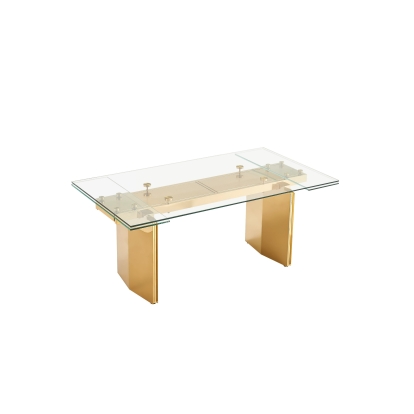LA Furniture Nassim Glam Glass Extendable Dining Table VGZA-T105-S-GLD Contemporary Style by Vig Furnitrue Number 81071 Catch Home Goods