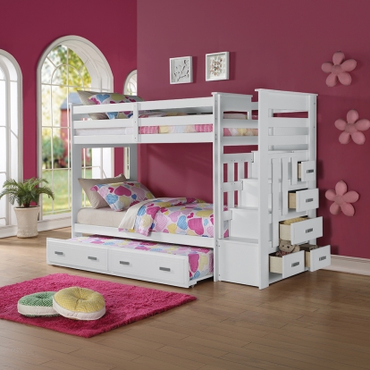 Acme Allentown Twin/Twin Bunk Bed with Trundle & Storage Model 37370