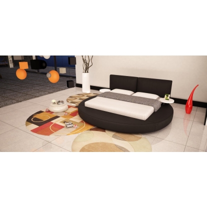 LA Furniture Queen Atlas Modern Black Leather Round Bed VGEVB383B-BLK-Q Contemporary Style by Vig Furnitrue Number 17562 Catch Home Goods