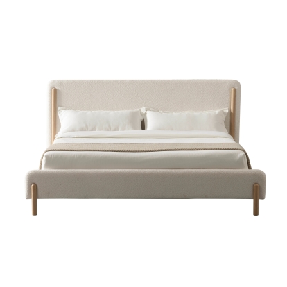 LA Furniture Eastern King Electra Modern Ivory Fabric + Rubberwood Bed VGHM-F4091-1-BED-EK Contemporary Style by Vig Furnitrue Number 81907 Catch Home Goods
