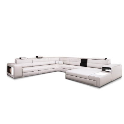 LA Furniture Bonded Leather Polaris Sectional Sofa in White VGEV5022-WHT-BL Contemporary Style by Vig Furnitrue Number 16086B|16086C Catch Home Goods