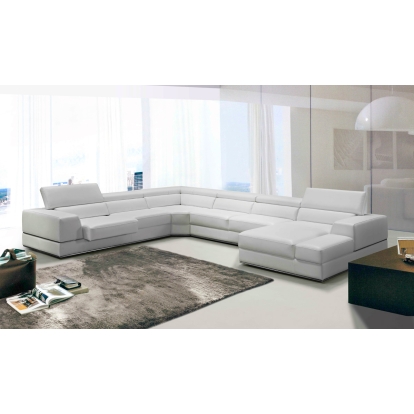 LA Furniture Pella Modern White Italian Leather U Shaped Sectional Sofa VGCA5106-WHT Contemporary Style by Vig Furnitrue Number 72816|70560 Catch Home Goods