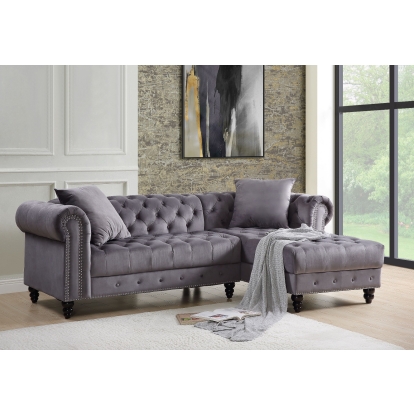 Acme Adnelis Sectional Sofa with 2 Pillows Model 57325