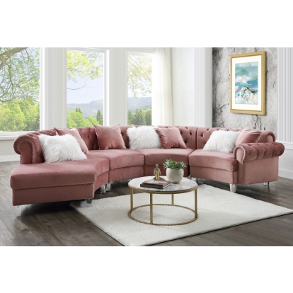 Acme Ninagold Sectional Sofa with 7 Pillows Model 57360