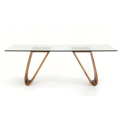 LA Furniture Draper Mid-Century Walnut & Glass Dining Table VGCSDT-1498-GLS Contemporary Style by Vig Furnitrue Number 70407 Catch Home Goods