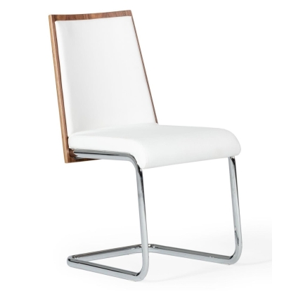 LA Furniture Morgan Modern White & Walnut Dining Chair (Set of 2) VGEWF3175BE-WHT Contemporary Style by Vig Furnitrue Number 71699Z Catch Home Goods