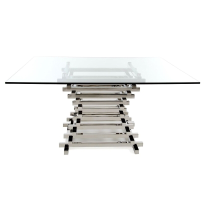 LA Furniture Crawford Modern Clear Glass Square Dining Table VGVCT8909 Contemporary Style by Vig Furnitrue Number 71730 Catch Home Goods