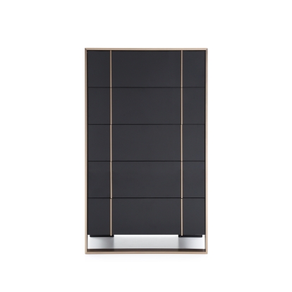 LA Furniture Cartier Modern Black & Rosegold Chest VGVCJ-A002-5H Contemporary Style by Vig Furnitrue Number 71990 Catch Home Goods