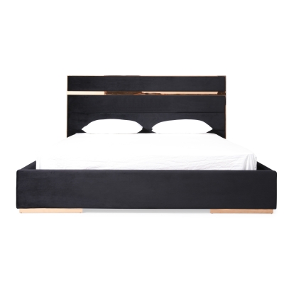 LA Furniture Cartier Modern Black Velvet & Rosegold Bed VGVCBD-A002 Contemporary Style by Vig Furnitrue Number 72098|71987A|77848 Catch Home Goods