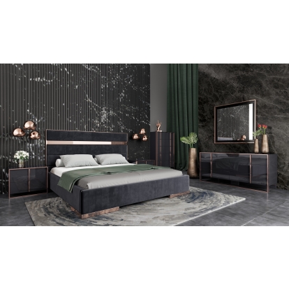 LA Furniture Cartier Modern Black & Rosegold Bedroom Set VGVCCARTIER-SET Contemporary Style by Vig Furnitrue Number 72099|72097 Catch Home Goods