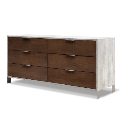LA Furniture Eastern King Conner Modern Dark Walnut & Concrete Bedroom Set VGAN-CONNER-SET-DK-EK Contemporary Style by Vig Furnitrue Number 72357 Catch Home Goods