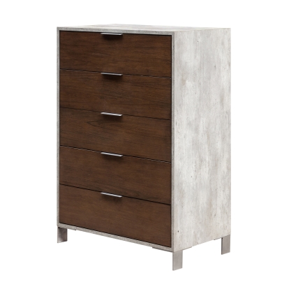 LA Furniture Conner Modern Dark Walnut & Faux Concrete Chest VGAN-CONNER-CH-DK Contemporary Style by Vig Furnitrue Number 72352 Catch Home Goods