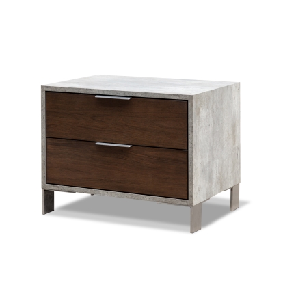 LA Furniture Queen Conner Modern Dark Walnut & Concrete Bedroom Set VGAN-CONNER-SET-DK-Q Contemporary Style by Vig Furnitrue Number 72356 Catch Home Goods