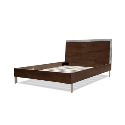 LA Furniture Eastern King Conner Modern Dark Walnut & Concrete Bed VGAN-CONNER-BED-DK-EK Contemporary Style by Vig Furnitrue Number 72355 Catch Home Goods
