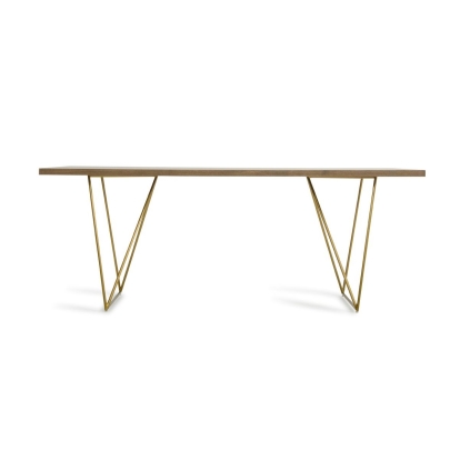 LA Furniture Marcia Mid-Century Tobacco & Antique Brass Dining Table VGGU2857DT-A Contemporary Style by Vig Furnitrue Number 72462 Catch Home Goods
