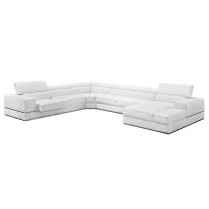 LA Furniture Pella Modern White Italian Leather U Shaped Sectional Sofa VGCA5106-WHT Contemporary Style by Vig Furnitrue Number 72816|70560 Catch Home Goods