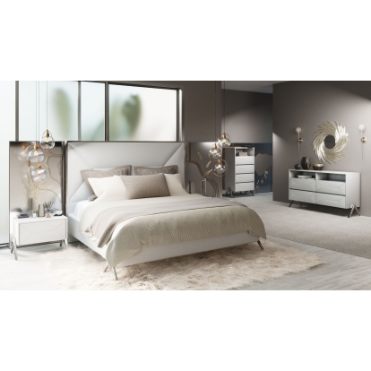 LA Furniture Candid Modern White Bedroom Set VGVCBD1109-SET Contemporary Style by Vig Furnitrue Number 73313|73314 Catch Home Goods
