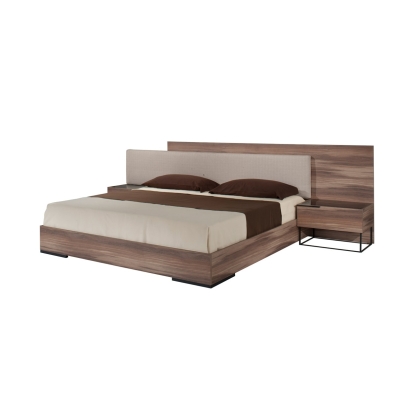 LA Furniture Matteo Italian Modern Eastern King Walnut & Fabric Bed VGACMATTEO-BED-EK Contemporary Style by Vig Furnitrue Number 73748 Catch Home Goods