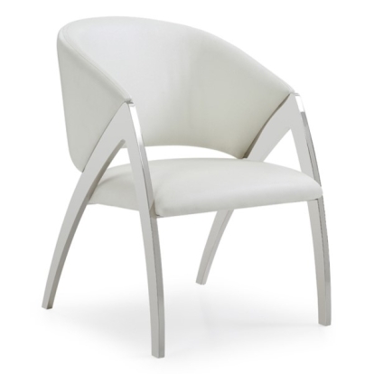 LA Furniture Rabia Modern White Leatherette Accent Chair VGVCB899A-WHT Contemporary Style by Vig Furnitrue Number 73786 Catch Home Goods