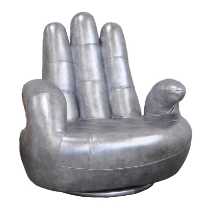 LA Furniture Sosia Italian Modern Silver Leather Hand Accent Chair VGNTSOSIA-H6002 Contemporary Style by Vig Furnitrue Number 73855 Catch Home Goods