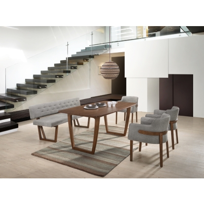LA Furniture Jordan Modern Walnut & Grey Dining Set VGMAJORDAN-SET-1 Contemporary Style by Vig Furnitrue Number 74185 Catch Home Goods