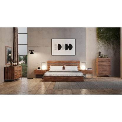 LA Furniture Eastern King Lorenzo Italian Modern Light Oak 4-Piece Bedroom Set VGACLORENZO-4PC-SET-EK Contemporary Style by Vig Furnitrue Number 85626 Catch Home Goods