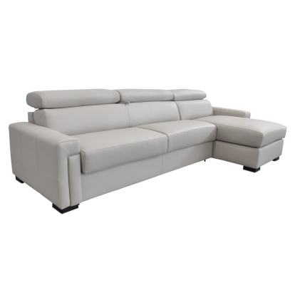 LA Furniture Sacha Modern Light Grey Leather Reversible Sectional Sofa Bed with Storage VGNTSACHA-E3018 Contemporary Style by Vig Furnitrue Number 74624A Catch Home Goods