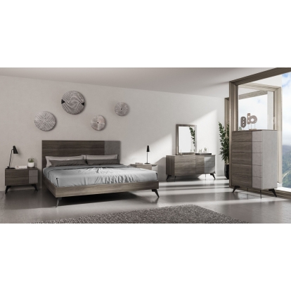 LA Furniture Palermo Italian Modern Faux Concrete & Grey Bedroom Set VGACPALERMO-SET Contemporary Style by Vig Furnitrue Number 74783|74784 Catch Home Goods