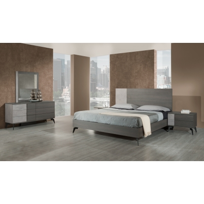LA Furniture Palermo Italian Modern Faux Concrete & Grey Bedroom Set VGACPALERMO-SET Contemporary Style by Vig Furnitrue Number 74783|74784 Catch Home Goods