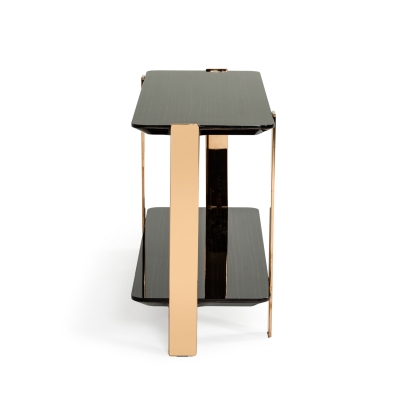 LA Furniture Leroy Modern Ebony & Rosegold Console Table VGHB280X-EBN Contemporary Style by Vig Furnitrue Number 74886 Catch Home Goods