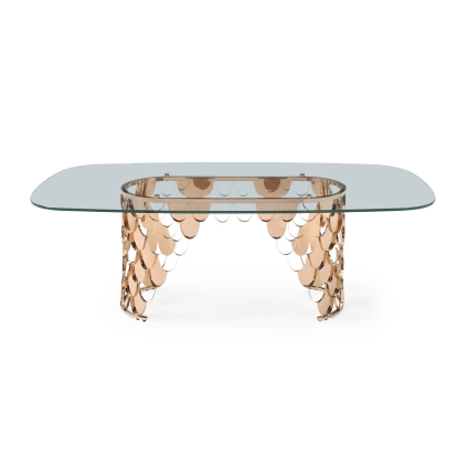LA Furniture Javier Modern Glass & Rosegold Dining Table VGVCT088L Contemporary Style by Vig Furnitrue Number 74898 Catch Home Goods