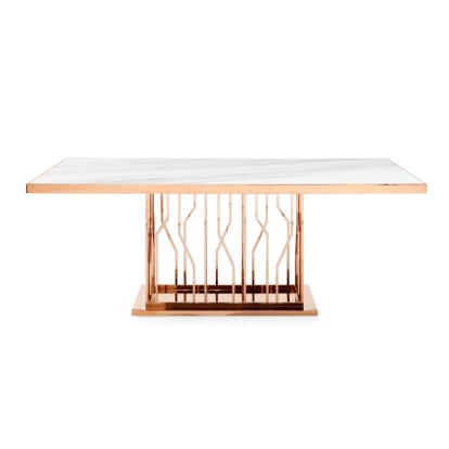 LA Furniture Marston Modern White Marble & Rosegold Dining Table VGVCT8919-M Contemporary Style by Vig Furnitrue Number 74903 Catch Home Goods