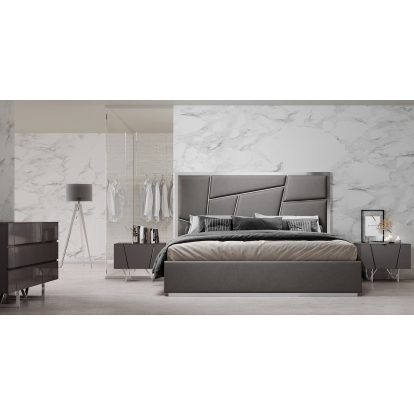 LA Furniture Chrysler Modern Grey Bedroom Set VGVCBD8978-SET-GRY Contemporary Style by Vig Furnitrue Number 74981|74982 Catch Home Goods