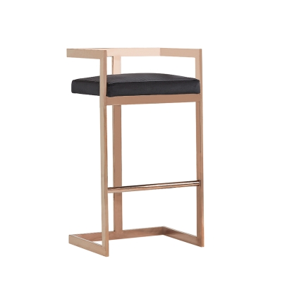 LA Furniture Halifax Modern Black Velvet & Rosegold Bar Stool VGRH-RHS-DC-212-BLK Contemporary Style by Vig Furnitrue Number 75252 Catch Home Goods