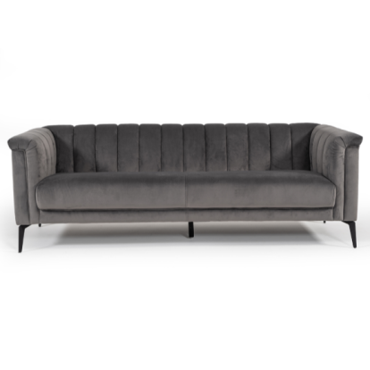 LA Furniture Jeremy Modern Grey Velvet Sofa VGVI32202-FK-3P-GRY Contemporary Style by Vig Furnitrue Number 75375 Catch Home Goods