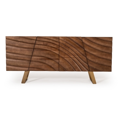 LA Furniture Finley Mid-Century Walnut & Gold Buffet VGCSSB-16050-GLD Contemporary Style by Vig Furnitrue Number 75422 Catch Home Goods