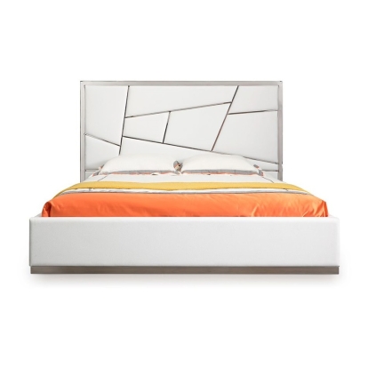 LA Furniture Chrysler Modern White Bonded Leather Bed VGVCBD8978-WHT Contemporary Style by Vig Furnitrue Number 75854|75855 Catch Home Goods