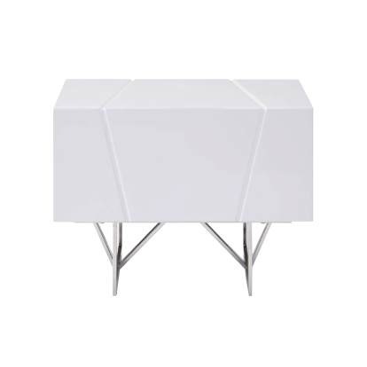 LA Furniture Chrysler Modern White Nightstand VGVCN8978-WHT Contemporary Style by Vig Furnitrue Number 75856 Catch Home Goods